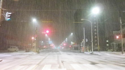 雪の降っている札幌市内