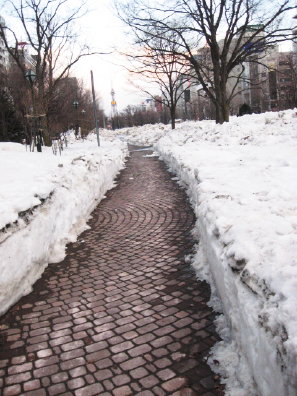 大通公園の雪解け具合